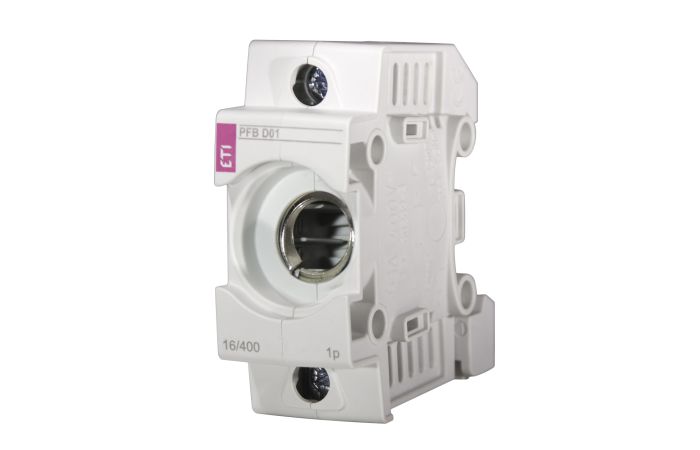 Lizdas saugikliui 1P D01 ant DIN bėgelio PFB - ETI