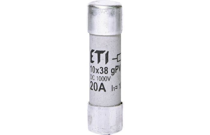 Saugiklis 20A 10x38mm gPV 1000V DC CH10 cilindrinis - ETI