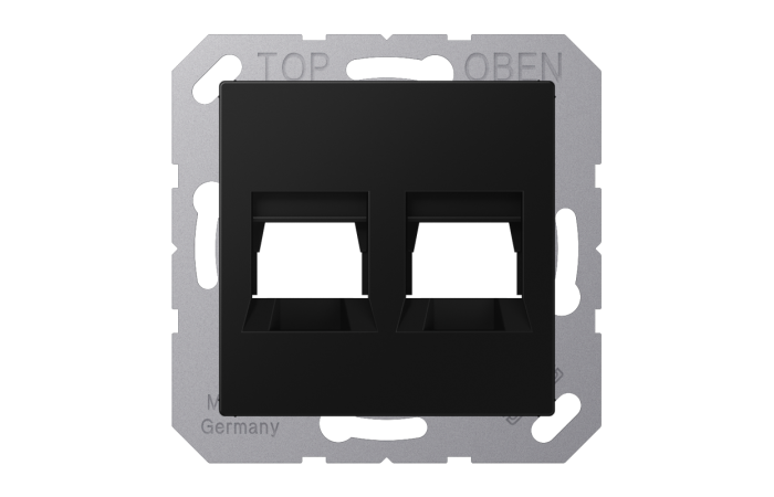 Dangtelis dvigubas moduliniam lizdui su užuolaidėle juodos matinės spalvos A - JUNG