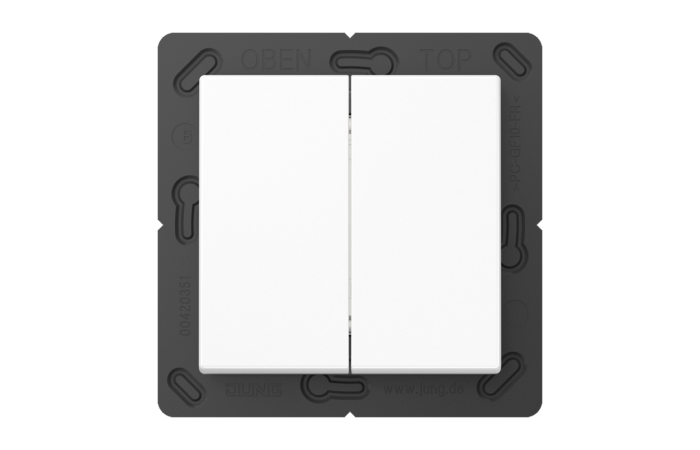 Jungiklis v/t dvigubas bevielis su BLE baltos spalvos - JUNG