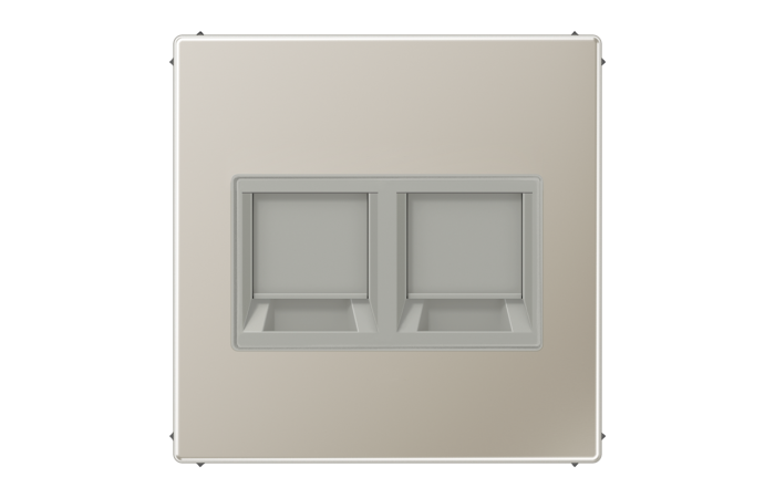 Dangtelis dvigubas moduliniam lizdui su užuolaidėle nerūdijančio plieno spalvos LS - JUNG