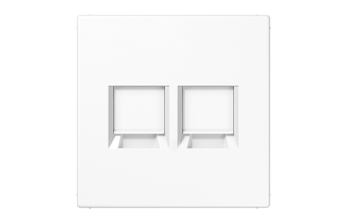 Dangtelis dvigubas moduliniam lizdui RJ45 Keystone su užuolaidėle baltos spalvos LS - JUNG