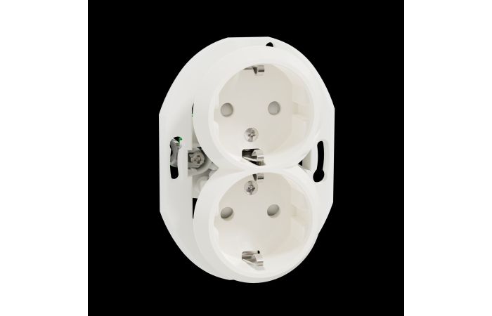 Lizdas p/t SCHUKO dvigubas baltos spalvos 16A 250V Renova - SCHNEIDER ELECTRIC