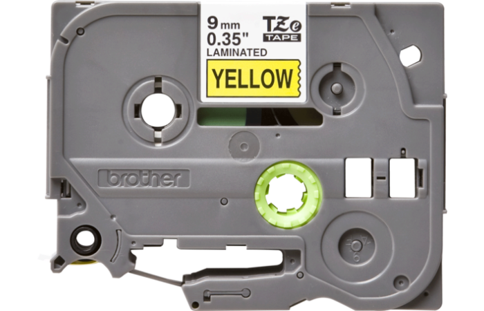 Juostelė spausdintuvui 9mm juoda ant geltono [8m] - BROTHER