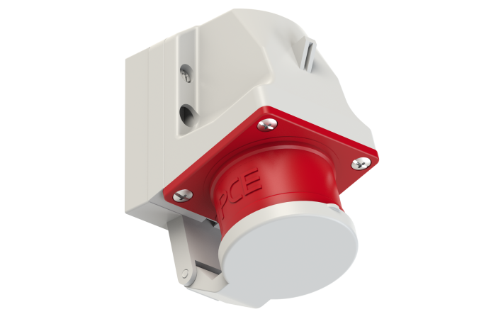 Kištukas CEE v/t 5P 16A 400V IP44 su dangteliu - PCE