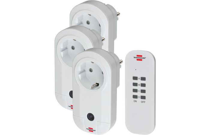 Lizdas SCHUKO valdomas nuotoliniu pulteliu RC [pak. po 3 vnt.] - BRENNENSTUHL