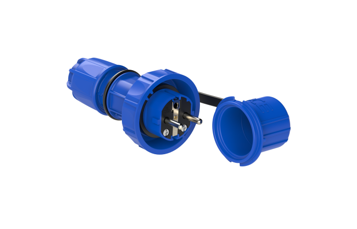 Kištukas SCHUKO a/k 16A 230V mėlynas IP68 - PCE