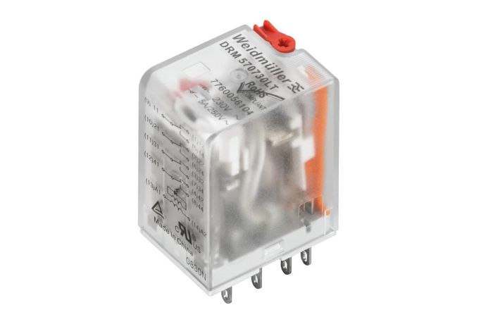 Relė tarpinė 4co 5A 230V AC su test mygt. DRM570730LT - WEIDMULLER