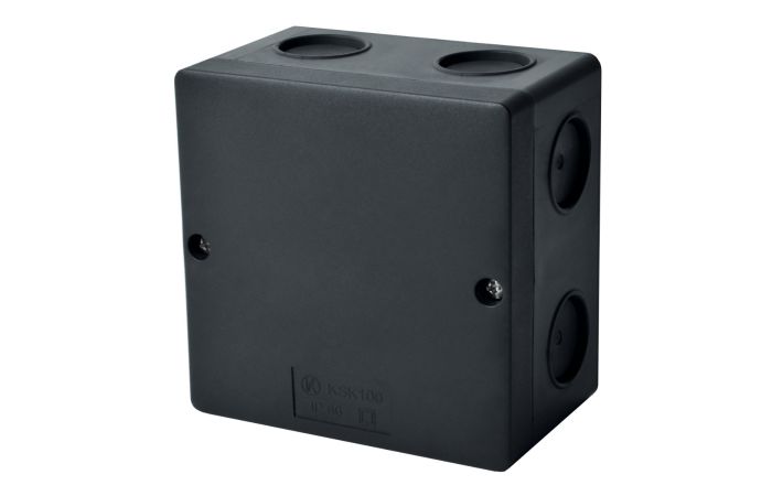 Dėžutė v/t [101x101x63] IP66 tuščia be halogenų UV atspari juodos spalvos - KOPOS KOLIN