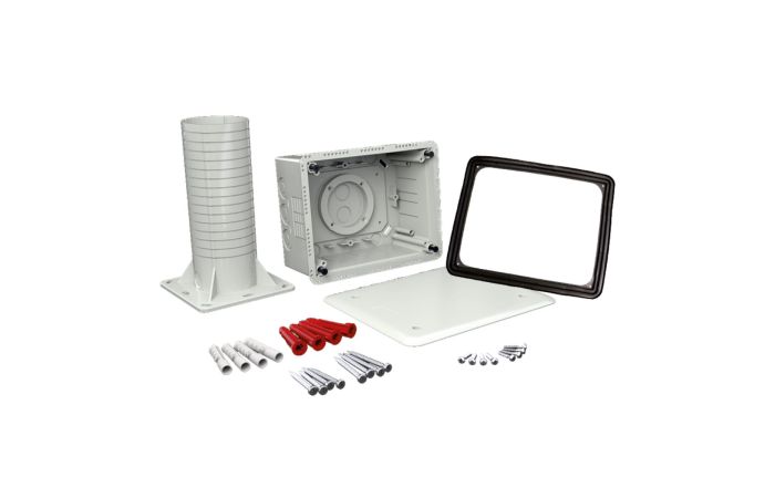 Dėžutė p/t [185x143x86] IP30 fasadui, tuščia su paaukštinimu ir putplasčiu KUZ-VI - KOPOS KOLIN