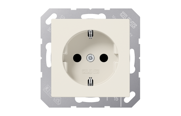 Lizdas p/t SCHUKO su apsauga nuo vaikų dramblio kaulo spalvos 16A 250V A - JUNG