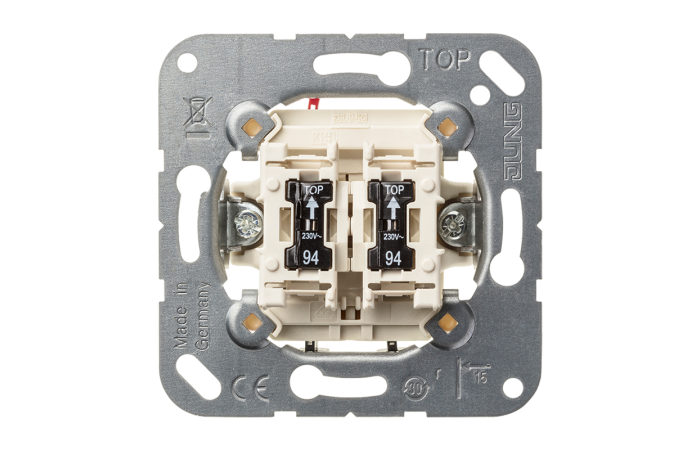 Mygtukas dvigubas su apšvietimu 2S 10A/250V - JUNG