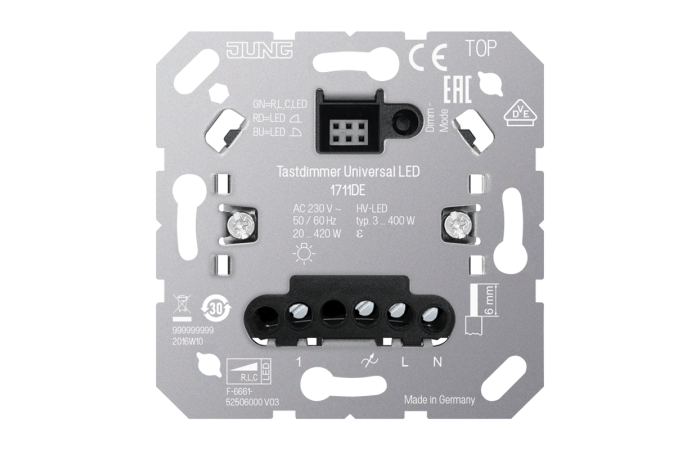 Reguliatorius šviesos p/t mygtuko universalus LED - JUNG