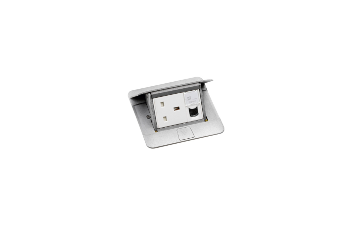 Dėžutė su dangčiu grindims 1.5 vietos (3 modulių) aliumininė - LEGRAND