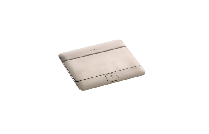 Dėžutė su dangčiu grindims 2 vietų (4 modulių ) nerūdijančio plieno - LEGRAND