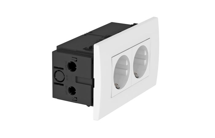 Lizdas dvigubas kanalui Rapid 80 baltas SDE-RVV D0RVV2 - OBO BETTERMANN