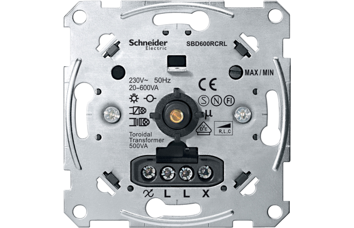 Reguliatorius šviesos p/t pasukamas universalus 20-600W be rėmelio Merten - SCHNEIDER ELECTRIC