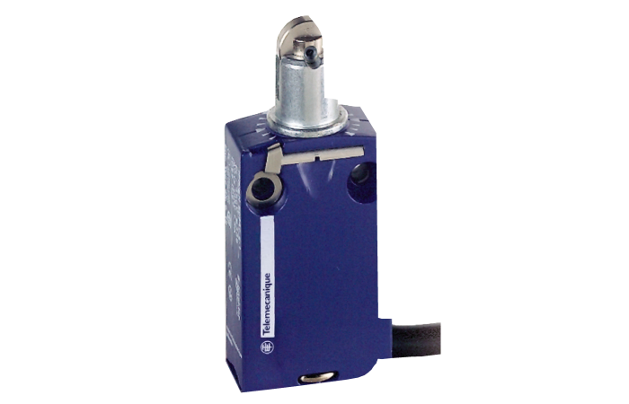 Jutiklis galinis 1nc+1no nuspaudžiamas su ratuku su 1m kabeliu XCMD2102L1 - TELEMECANIQUE