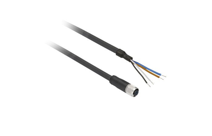 Jungtis tiesi lizdas M12 5-kontaktų su 5m kabeliu XZCP1164L5 - TELEMECANIQUE