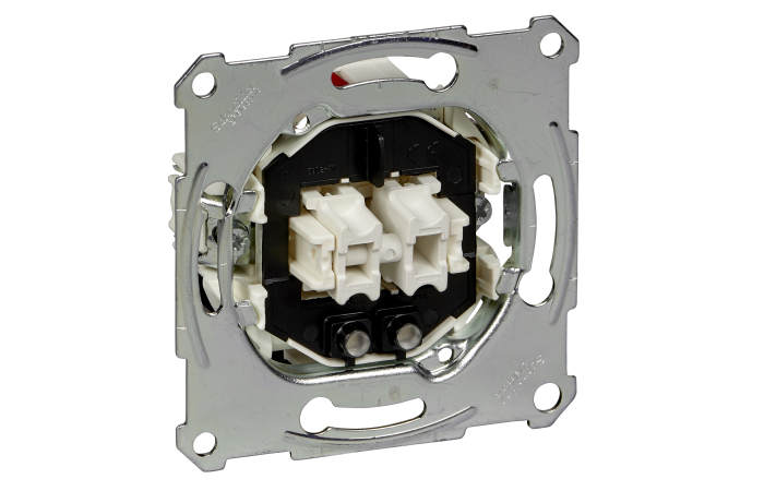 Jungiklis p/t dvigubas IP20 su pašvietimu užspaudžiami kontaktai 10A 250V Merten Aquadesign - SCHNEIDER ELECTRIC