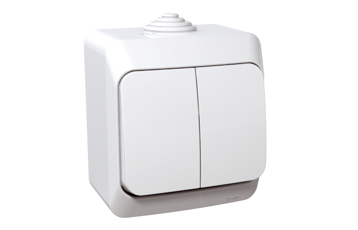 Jungiklis v/t dvigubas IP44 baltas 16A 250V CEDAR PLUS WNT-500Y - SCHNEIDER ELECTRIC