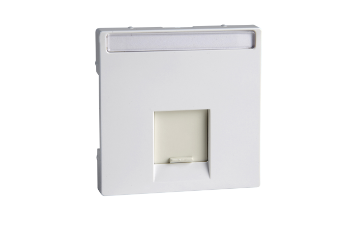 Dangtelis RJ11/RJ45 lizdui baltas su užrašu SYSTEM M - SCHNEIDER ELECTRIC
