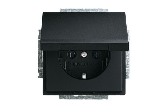 Lizdas p/t SCHUKO su dangteliu be rėmelio juodos matinės spalvos 16A 250V 20 EUK-885 Future Linear - ABB