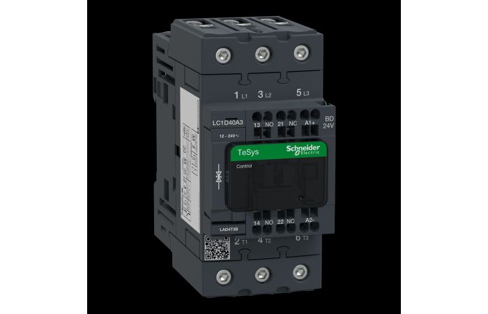 TeSys D3 kontaktorius AC3 18,5kW 40A, valdymas (sp, LC1D40A3BD, , CONTACTORS & MOTOR PROTECTION STANDARD OFFER < 150, TESYS CONTACTORS - SCHNEIDER ELECTRIC (pavadinimas tikslinamas)