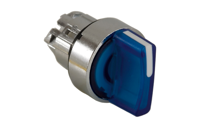 Galvutė perjungikliui 3 padėčių 22mm mėlyna skaidri su fiksacija su LED pašvietimu IP66 ZB4 Harmony - SCHNEIDER ELECTRIC