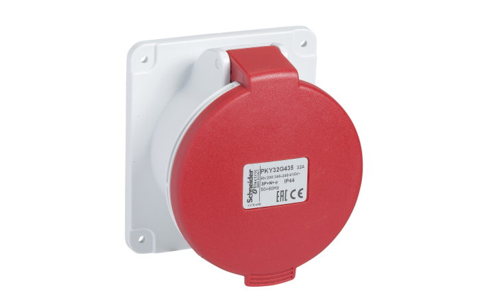 Panel socket straight PratiKa connect, PKY16G434, INDUSTRIAL SOCKET OUTLETS, PRATIKA LV SOCKETS AND PLUGS, SOCKET LV MOB.16 AN - SCHNEIDER ELECTRIC (pavadinimas tikslinamas)