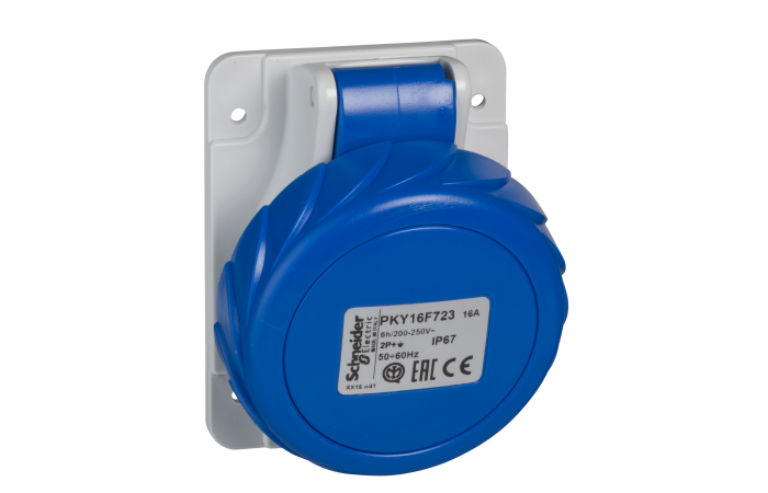 Lizdas CEE į/l 3P 32A 230V IP67 6h kampinis PratiKa - SCHNEIDER ELECTRIC