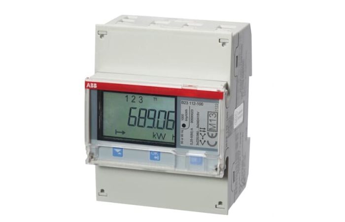 Skaitiklis elektros energijos 3F 65A tiesioginis 1 tarifas MID Modbus 4 modulių Steel B23 112-100 - ABB