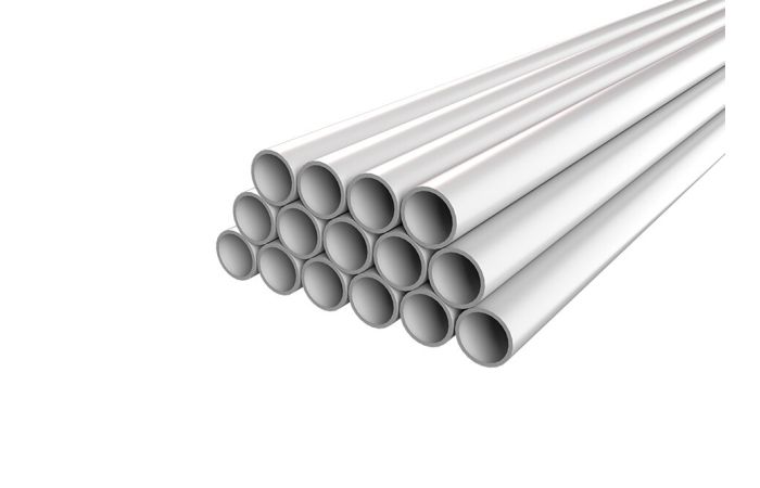 Vamzdis tiesus D20 750N/5cm pilkas be movos be halogenų EVOEL SM-0H [3m] - EVOPIPES