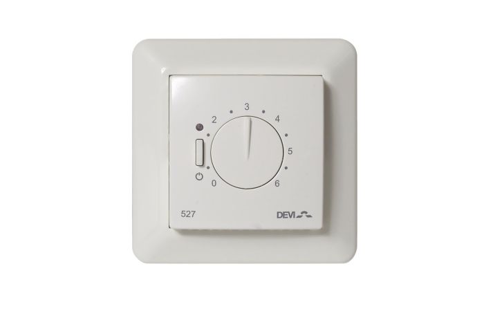 Termostatas grindų p/t 0 - 100% 30min ciklas 15A, be jutiklio DEVIreg 527 ELKO - DEVI