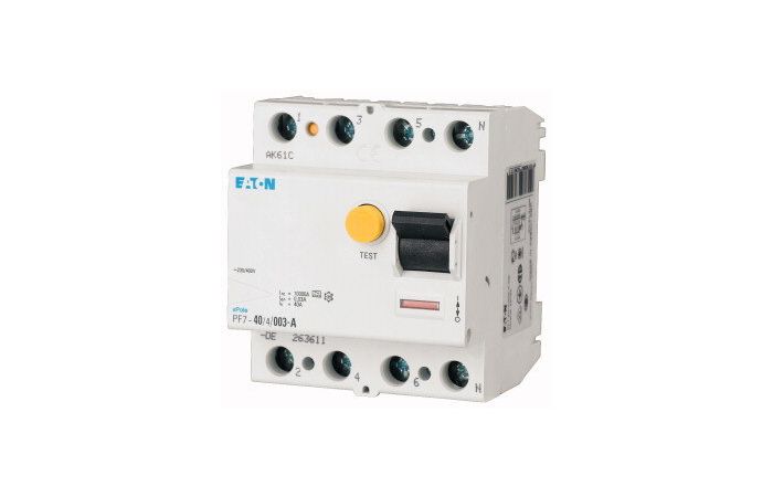 Relė srovės nuotėkio RCCB 4P 40A 30mA A-tipas PF7-40/4/003-A-DE - EATON