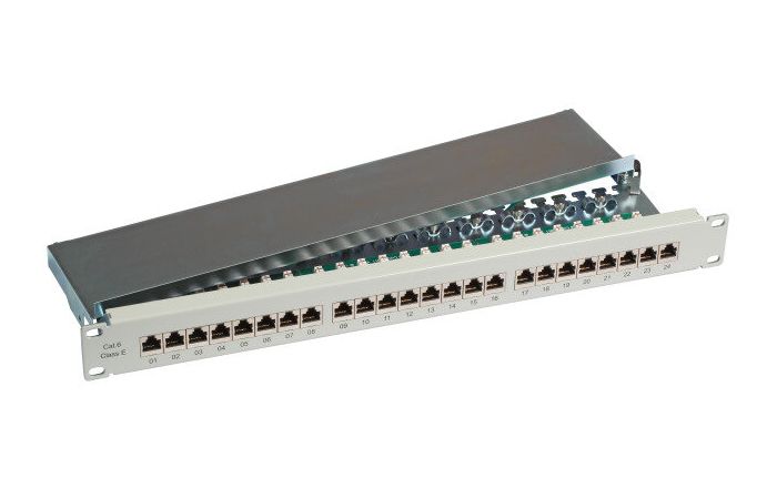 Panelė komutacinė Kat.6 FTP 24xRJ45, 19" 1U juoda - EFB-ELEKTRONIK