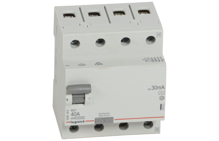 Relė srovės nuotėkio RCCB 4P 40A 30mA AC-tipas RX3 - LEGRAND