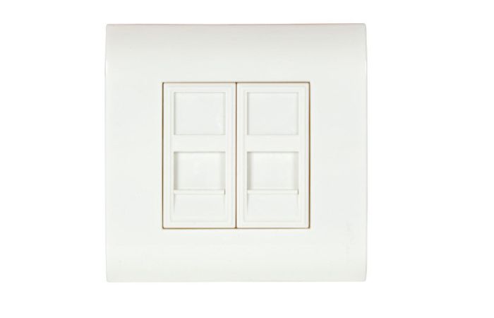 Dangtelis dvigubas kompiuterio RJ45 keystone baltas 2x22.5x45mm - EFB-ELEKTRONIK