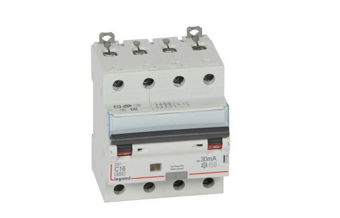 Relė srovės nuotėkio RCBO 4P 16A C 30mA 6kA su automatu AC-tipas DX3 - LEGRAND