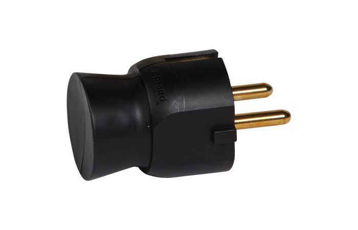 Kištukas a/k SCHUKO 16A juodas kampinis - LEGRAND