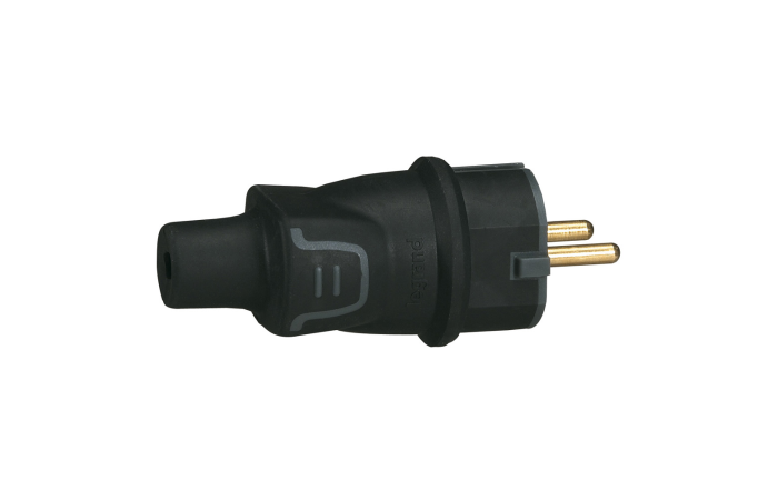 Kištukas a/k SCHUKO IP44 guminis juodas - LEGRAND