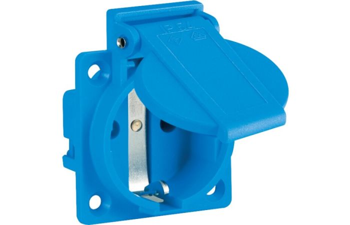 Lizdas SCHUKO į/l 16A 230V IP54 [50x50] mėlynas - PALAZZOLI
