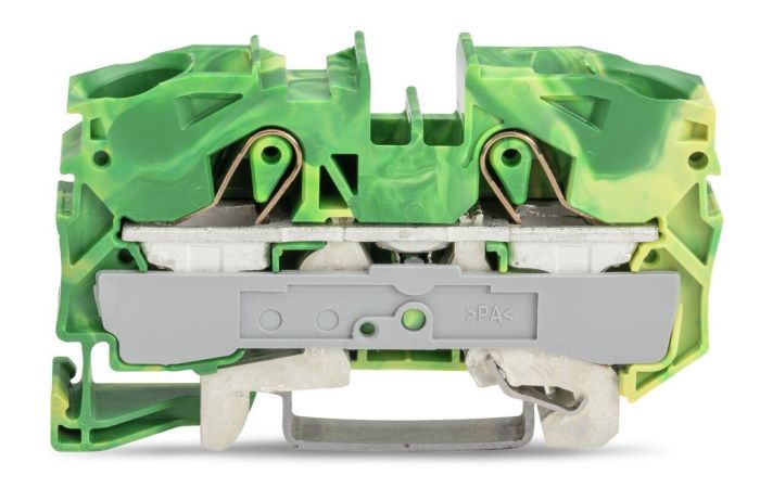 Gnybtas 16mm2/12mm geltonai žalias ant bėgelio - WAGO