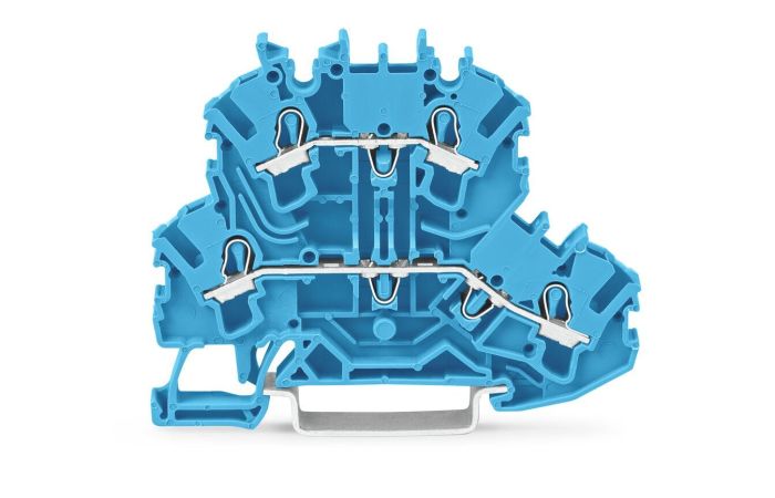 Gnybtas 2.5mm2 2 lygių N/N mėlynas ant bėgelio - WAGO