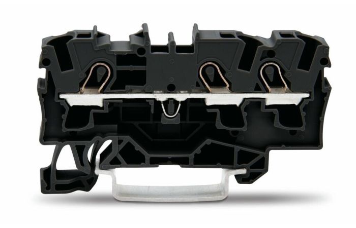 Gnybtas 4mm2 3 laidams juodas ant bėgelio - WAGO