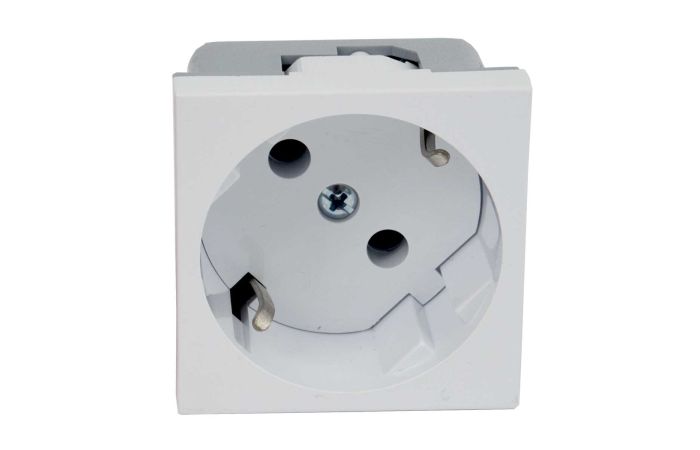 Lizdas modulinis SCHUKO 45x45mm su apsauginais kontaktais baltas Quadro - KOPOS KOLIN