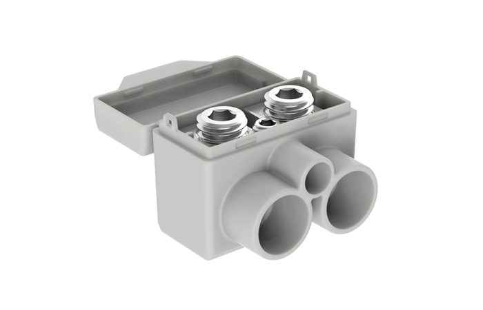 Gnybtas stulpinis Al 10-50/Cu 2.5-35mm2 + 1.5-6mm2 mėlynas 1000V SLT50-2-1 - MOREK