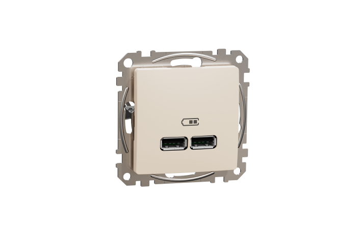Lizdas p/t dvigubas USB 2.1A be rėmelio dramblio kaulo spalvos SEDNA DESIGN - SCHNEIDER ELECTRIC