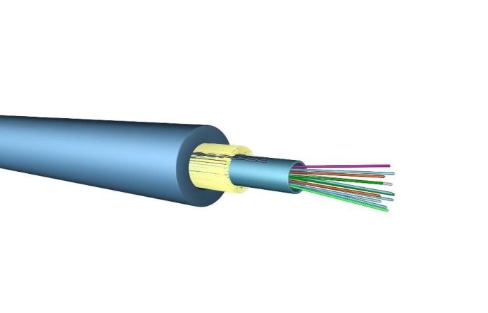 Kabelis optinis 24 skaidulų U-DQ(ZN)BH 2.0kN LSZH SM 9/125 G.657.A1 E14a universalus mėlynas Eca klasė [matuojamas] - PRYSMIAN