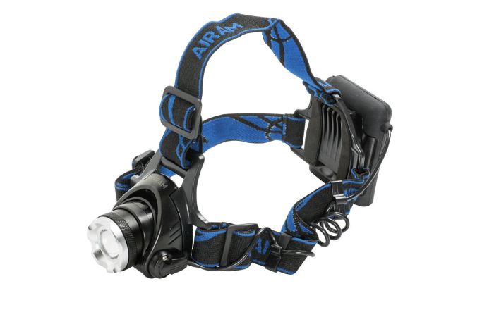 Žibintuvėlis ant galvos LED 5W 500lm 4xAA iki 15val. be elementų CREE LED A-ZI-ZOOM - AIRAM